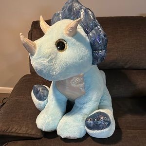 Jumbo Blue Dinosaur Big Eye Plush Hug Fun